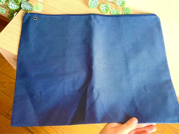 Pochette bleue vintage style poste avec fenetres plastique zip metal tres resistant - photo numéro 7