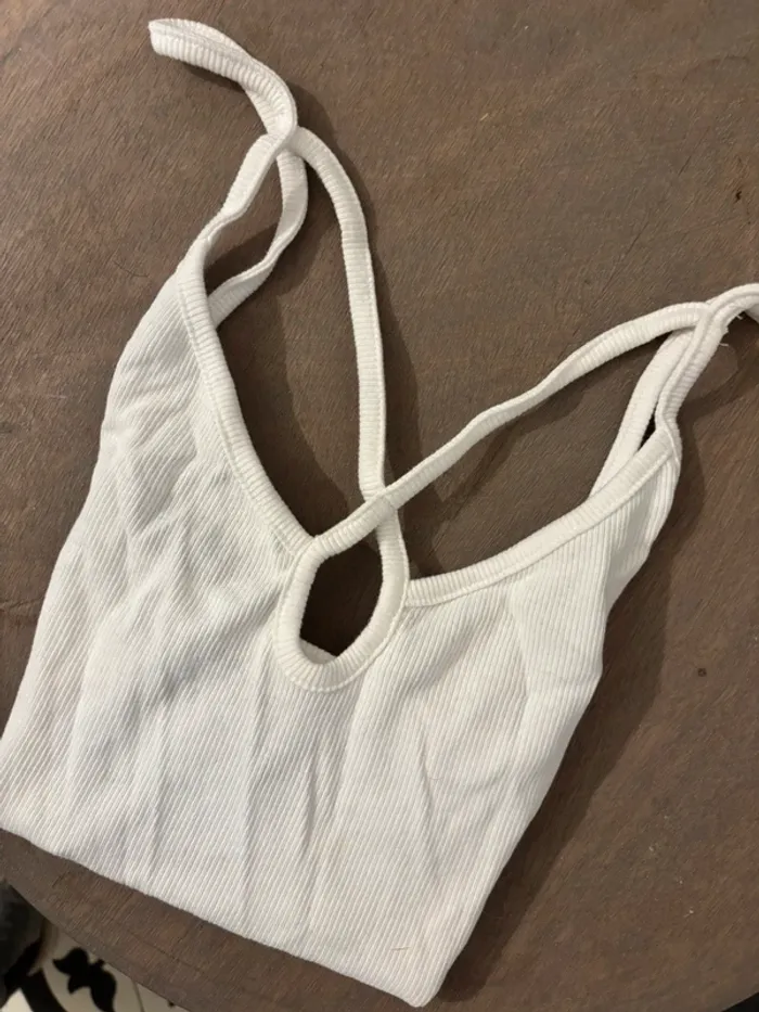 Top blanc court Lefties - neuf avec étiquette - taille S - photo numéro 2