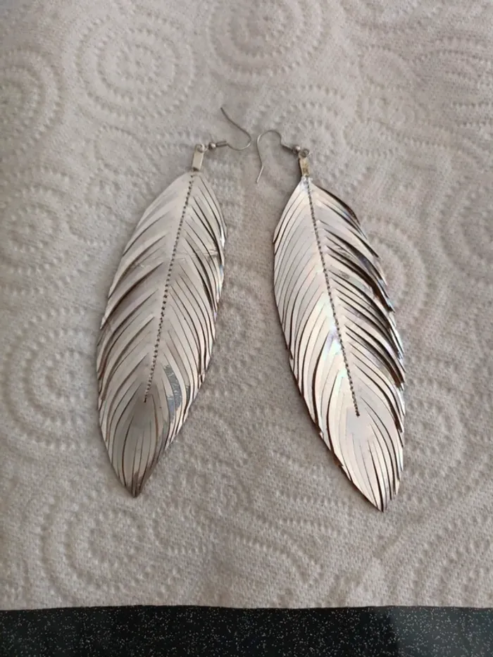 Boucles d'oreilles holographiques cuir
