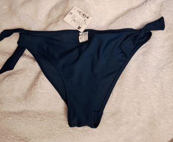 Culotte maillot de bain bleu canard à nœud