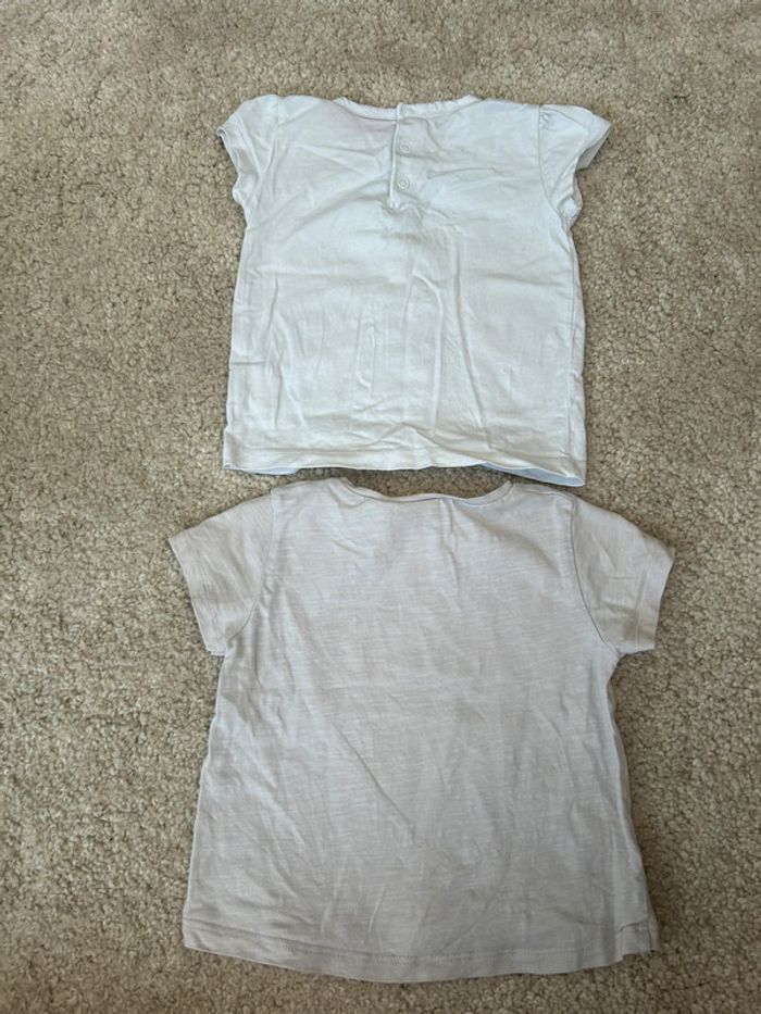Lot de 2 tee-shirts blancs à manches courtes fille - 18 mois - Zara & Knot do Bab - photo numéro 4