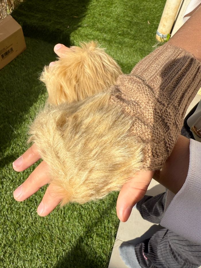 Mitaines beige dorées - photo numéro 2