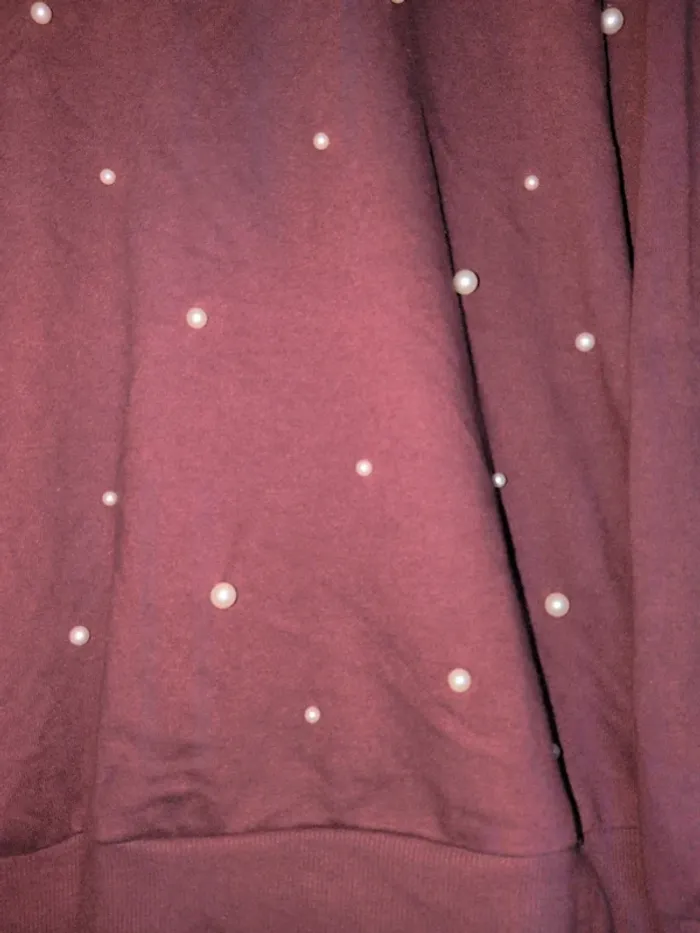 Pull bordeaux perlé – Taille L - photo numéro 2