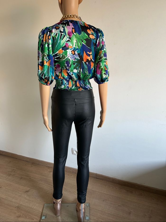 Blouse courte imprimée à manches courtes Morgan taille 34 jamais portée - photo numéro 6