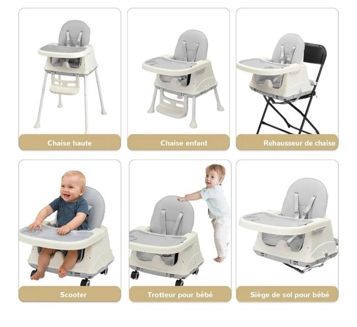 Chaise haute évolutive neuve dans son carton - photo numéro 3