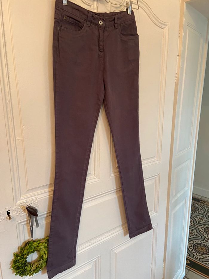 Jean slim mauve /violine Cyrillus taille 16 ans. - photo numéro 2