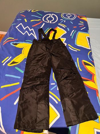 Pantalon de ski noir garçon crivit 122/128 avec bretelles