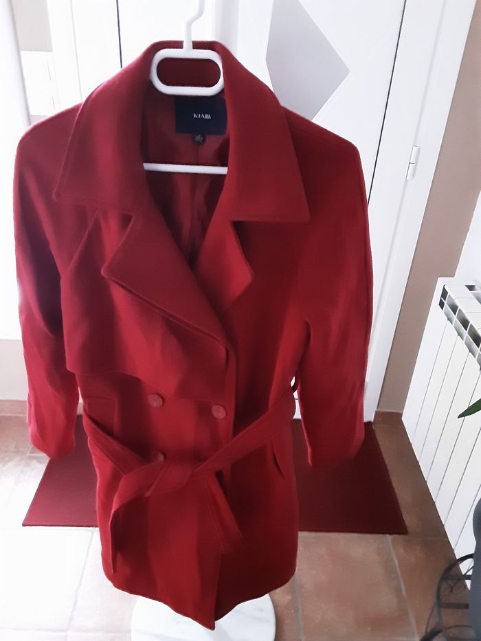 Manteau long rouge femme