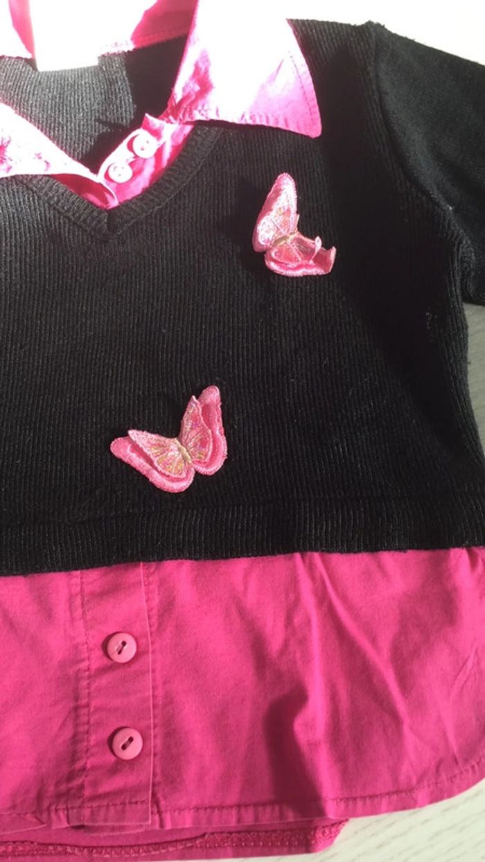 Ensemble pantalon et haut noir rose papillons 🦋 8 ans P’tit Mome - photo numéro 3