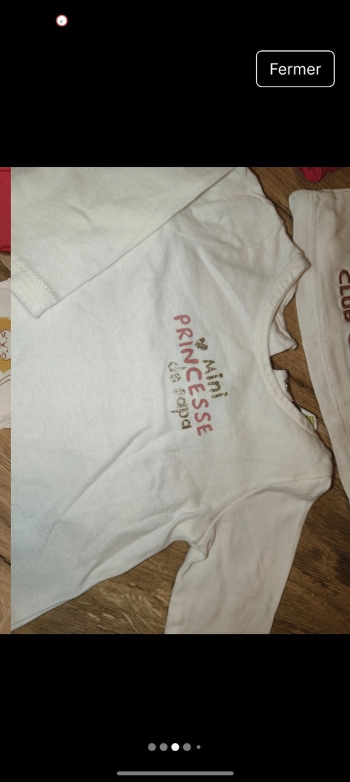 Lot 4 t-shirts manches longues maman papa princesse lion paillettes - photo numéro 3