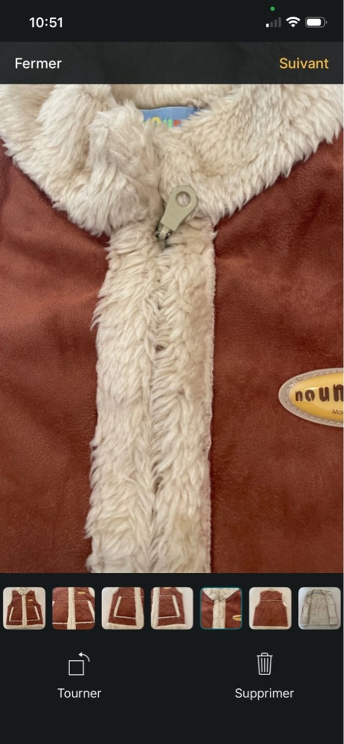 Gilet sans manches nounours, taille huit ans, doublure moumoute - photo numéro 5