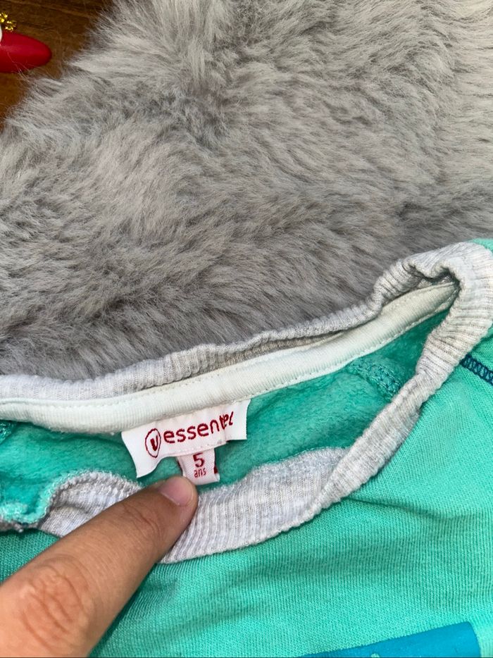 Pull bleu turquoise - 5 ans - U essentiel - photo numéro 3
