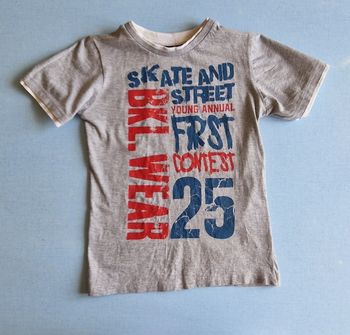 T-shirt garçon 12 ans gris et blanc