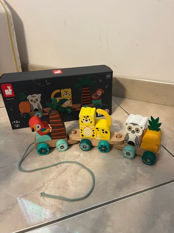 Train jungle Janod en bois – Jouet à tirer +12 mois