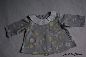 Blouse fille cousu main 12/18m