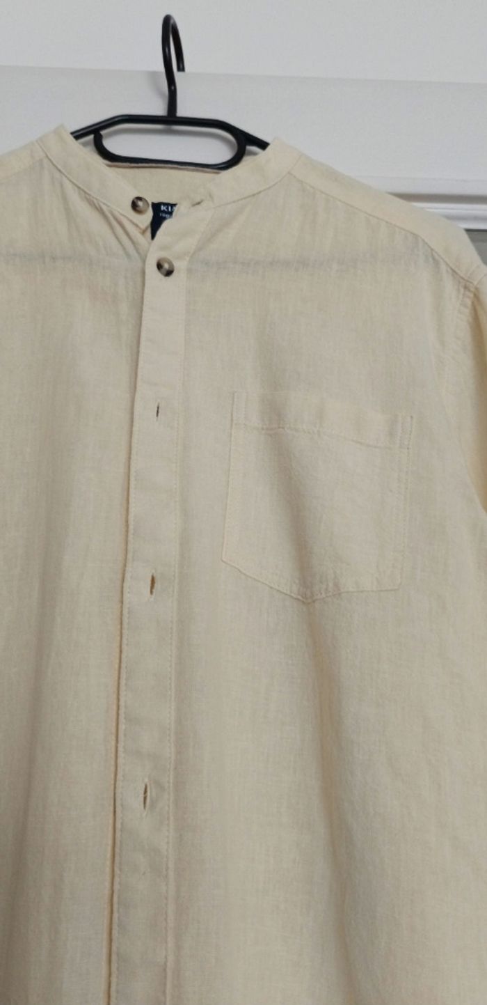 Chemise manches longues col mao lin/coton taille S - photo numéro 2