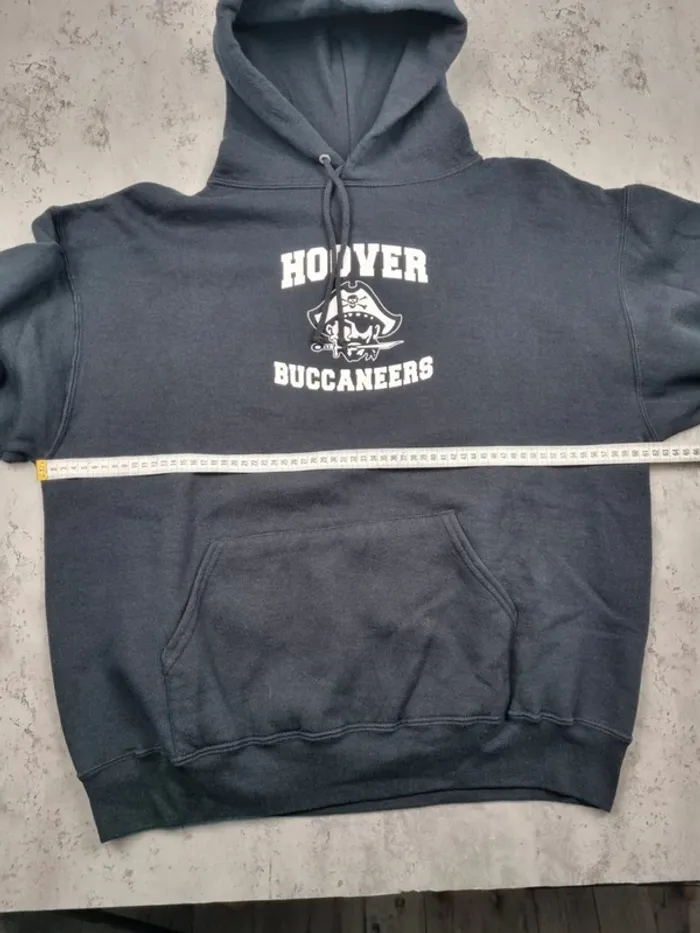 Sweat à capuche universitaire Hoover Buccaneers noir L Hommes (mesures en photos) - photo numéro 6