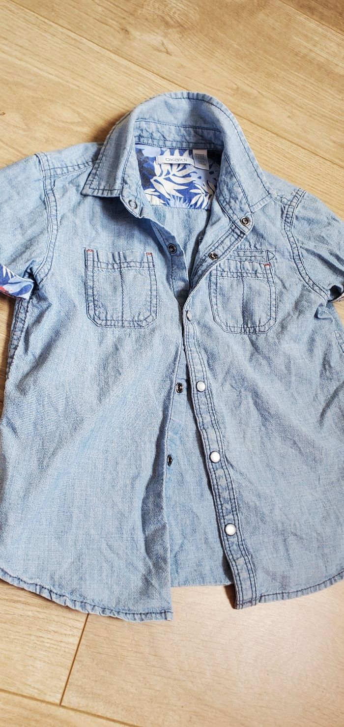 chemise en jean manches courtes  4 ans - photo numéro 3