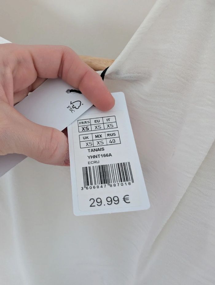 Magnifique blouse blanche Naf Naf avec broderie neuve - photo numéro 5
