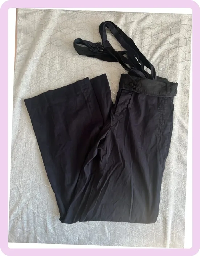 Pantalon Bleu Marine avec Bretelles – Comptoir des Cotonniers – Taille 40 👖