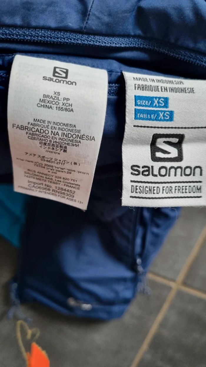 Blouson réversible bleu Salomon Drifter XS sport randonnée ski  trail - photo numéro 8