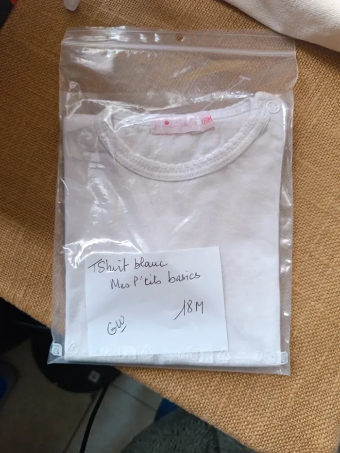 T-shirt blanc Mes p'tits basics 18M - photo numéro 7