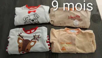 Lot 4 pyjamas velour mixte 9 mois
