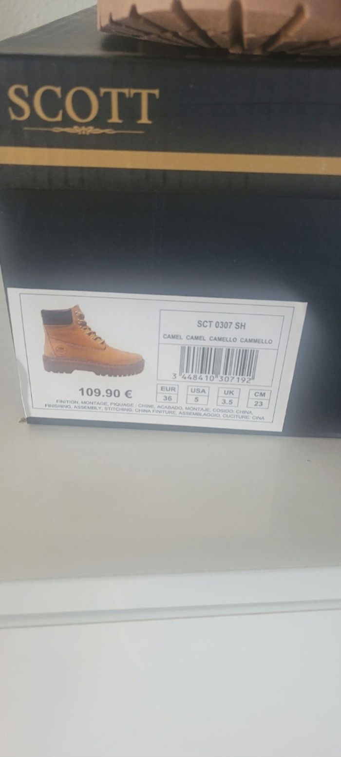 Bottine  camel taille 36 marque SCOTT - photo numéro 3