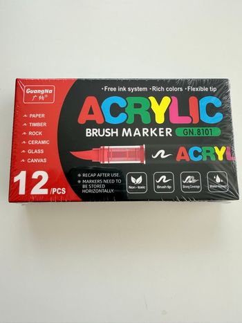 Lot de 12 feutres acryliques guangna noir 611