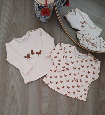 2 Tee-shirt manches longues regardes 3 mois neufs
