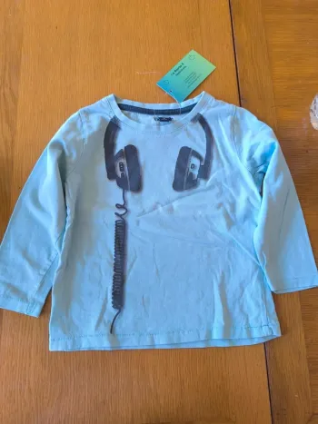 313741 Tee-shirt blanc ML garçon 3 ans kiabi