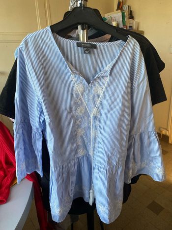Chemise rayée bleu blanche taille m