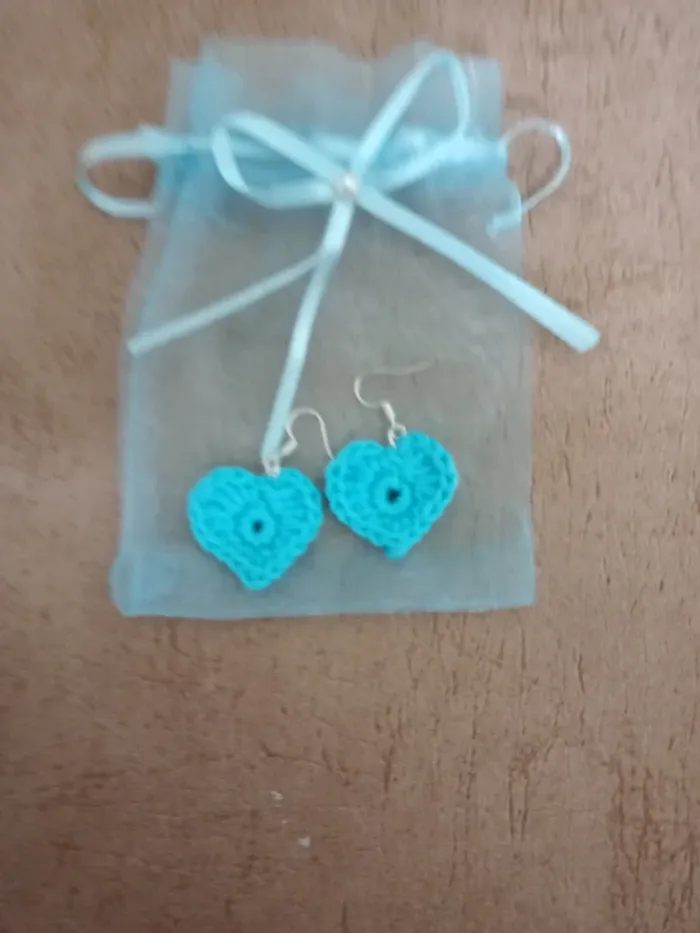 Boucles d'oreilles bleu turquoise originales - photo numéro 2