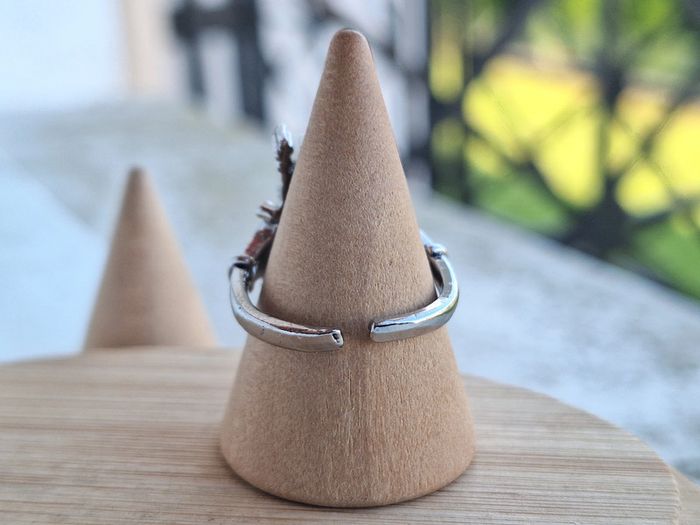 Bague Ouverte Argenté Ajustable Motif Porte Gothique - photo numéro 4