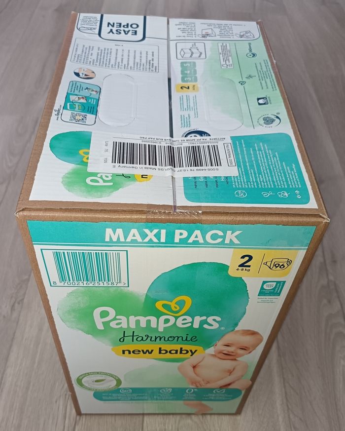 96 Couches Bébé Taille 2 4-8kg Harmonie Pampers - photo numéro 3