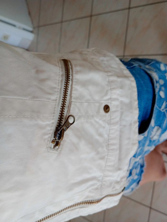 Veste jean sans manche blanc cassé " Kingston town" c85 - photo numéro 6