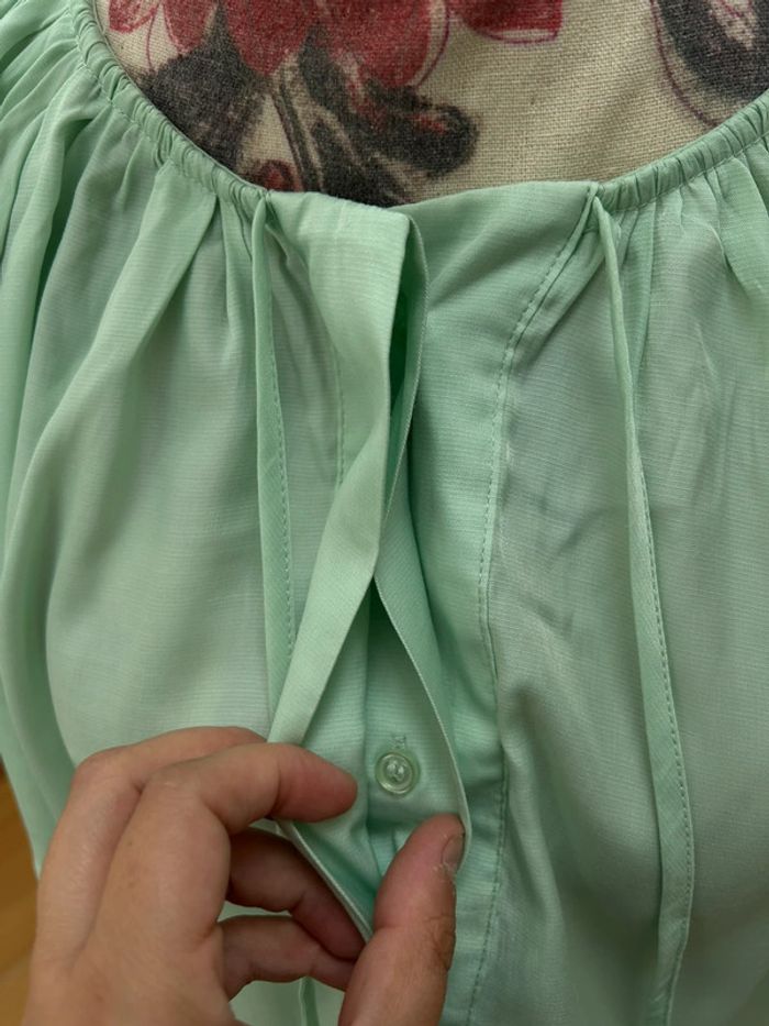 Tunique vert anis taille L h&m blouse été en viscose et polyester - photo numéro 3