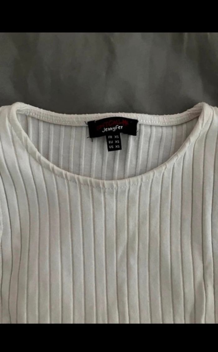 Débardeur crop top blanc - photo numéro 2