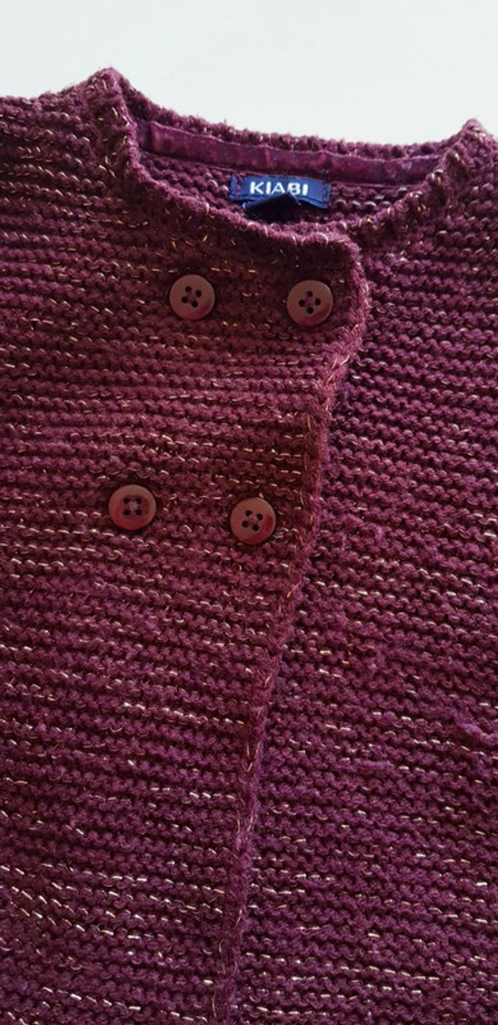 Gilet bordeaux Kiabi 9 mois - photo numéro 3
