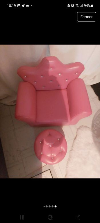 Fauteuil et pouf Princess 