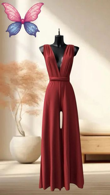 Combi bordeaux dos nu pour l’été en polyester