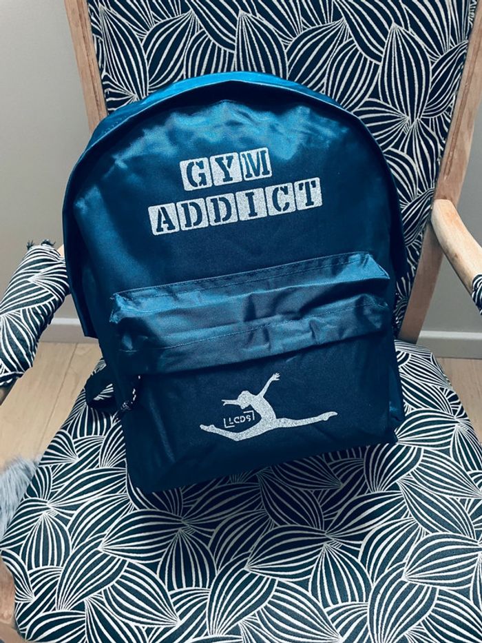 Sac à dos bleu marine argent pailleté