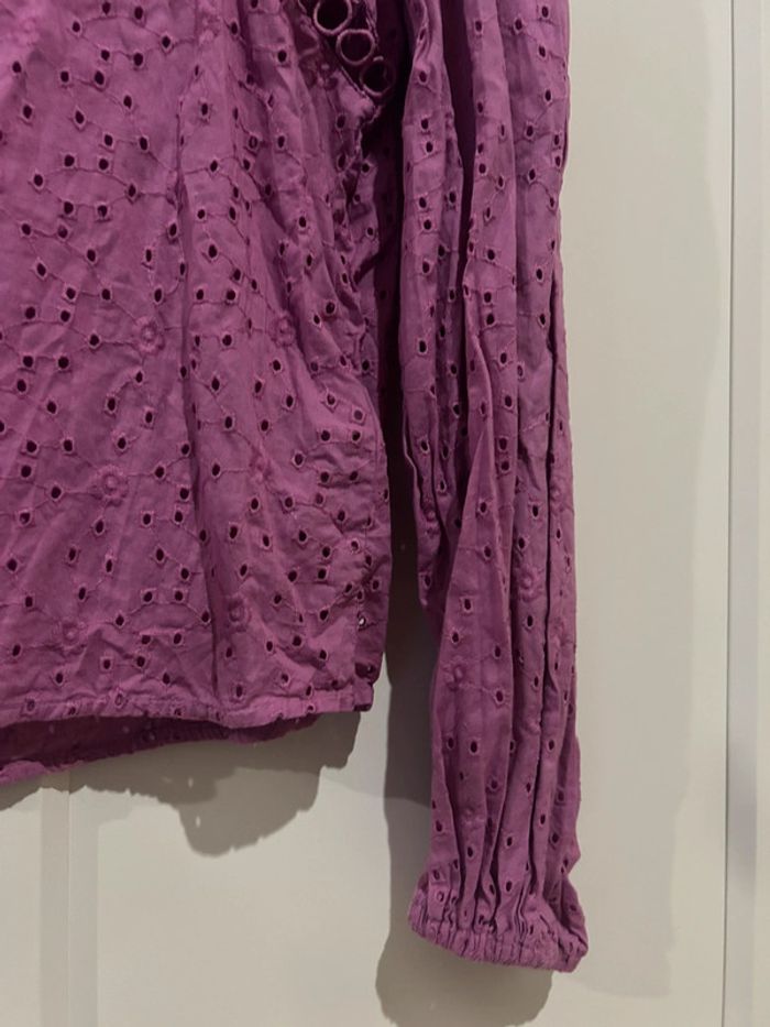 562 - blouse rose à motifs et bretelles - photo numéro 3