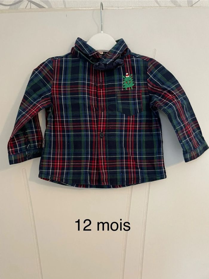 Chemise à carreaux Noël 12 mois