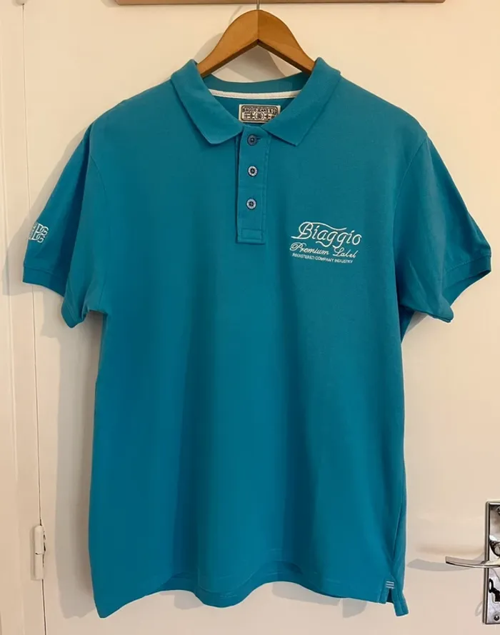 Polo biaggio turquoise - taille XL