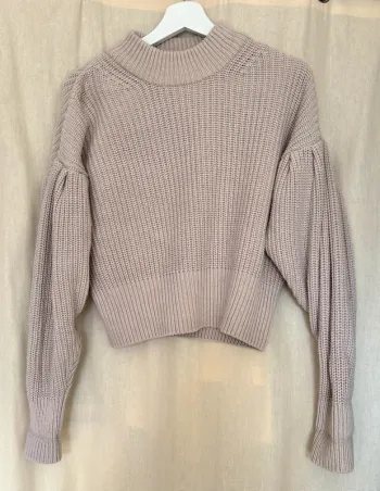 Pull beige manches ballons H&M