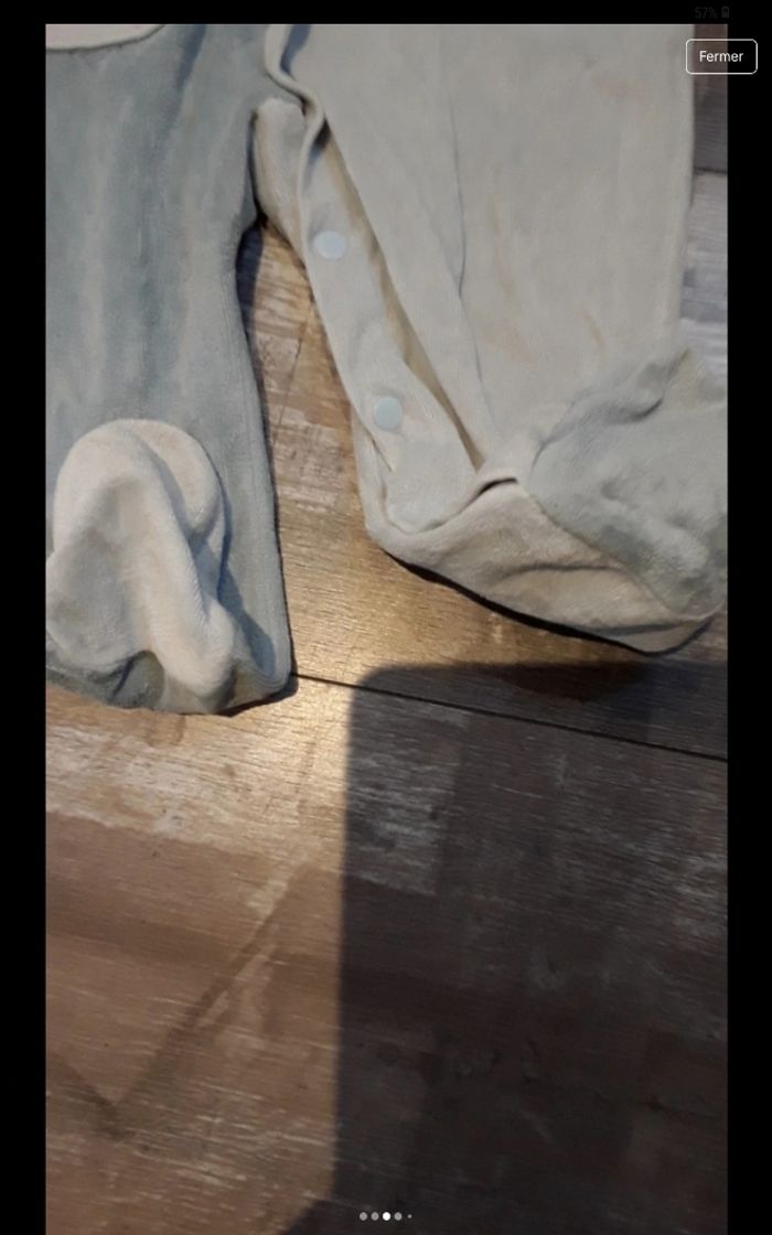 Grenouillere bleu gris pingouin - photo numéro 3