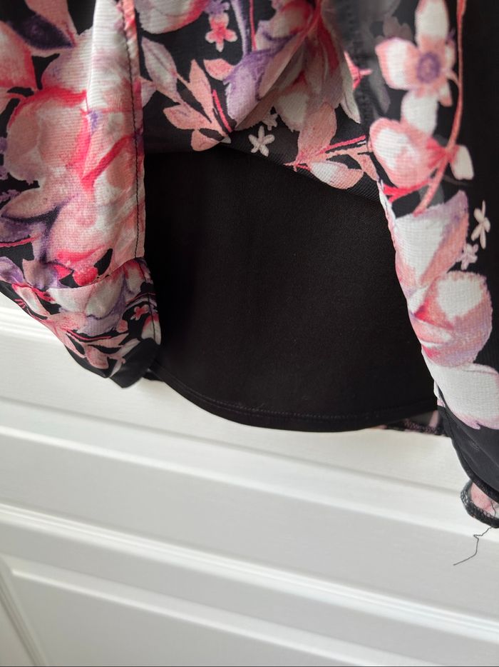 robe/tunique fleurie, motifs floraux roses taille 36 - photo numéro 6