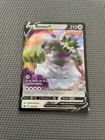 Carte Pokémon Boréas V 124/198 Règne de Glace FR