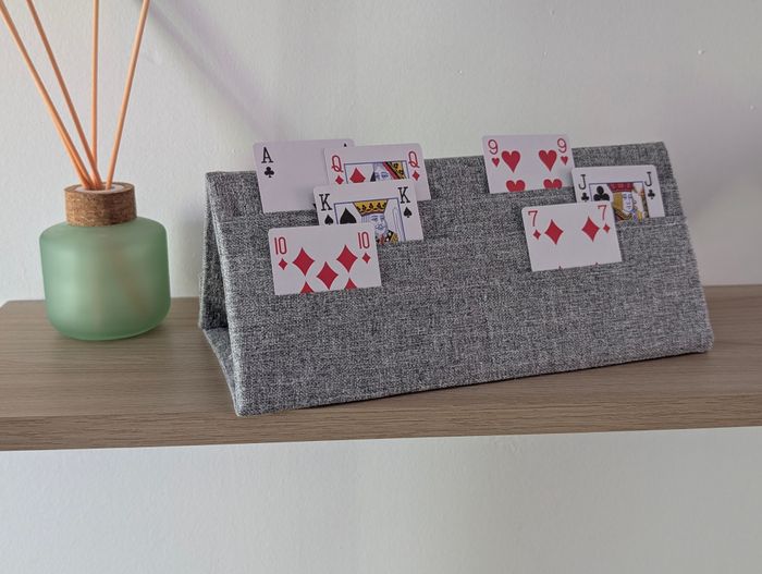 Porte cartes de jeu modèle gris uni - photo numéro 3